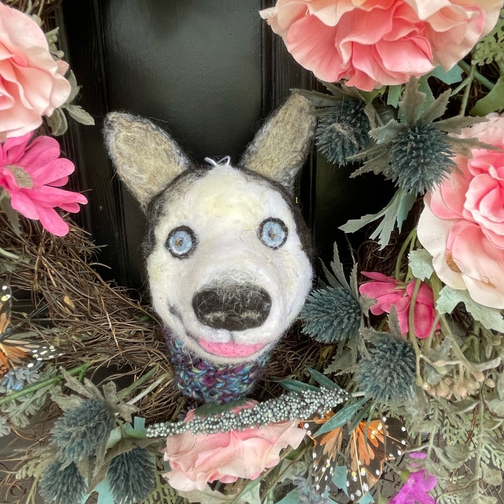 Hand crafted Custom order pet needle felted dog artisan one of a kind ornament - Picture 12 of 15